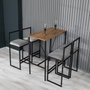 Hanah Home Juego de Mesa de Bar y Taburetes de 5 Piezas Nordic - Grey